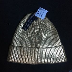 Nwt zara gold knit beanie